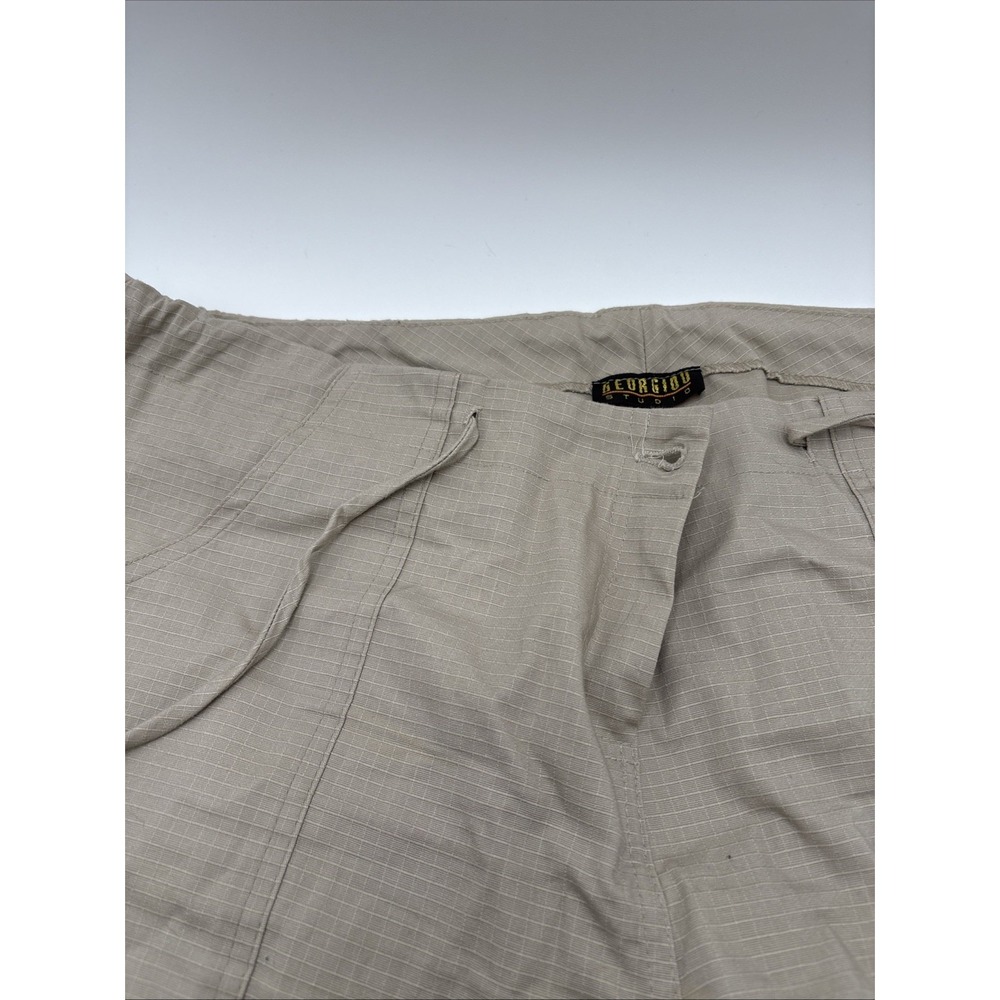 Georgiou Studio Canvas Pants Button Women's Zipper‎ Fly Pull Tie Tied Pant Ankle - Picture 12 of 16